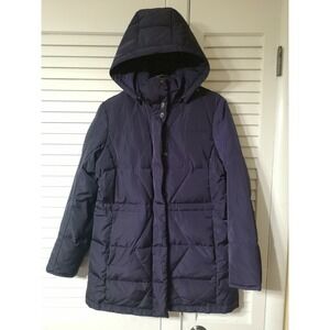Authentic Land End Down Coat Hood Winter Parka Purple Women's Size S/P 6-8